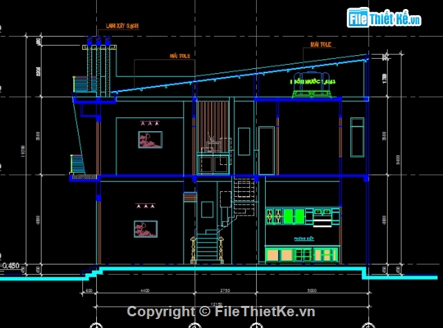 nhà phố 2 tâng,Thiết kế nhà phố,Nhà phố,Bản vẽ autocad